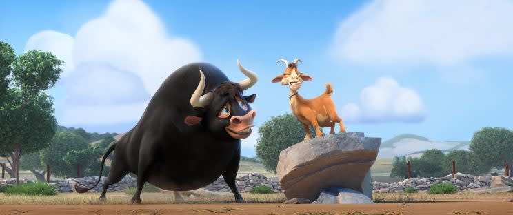 Ferdinand meets Lupe (the goat voiced by Kate McKinnon) (Fox)