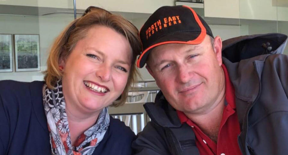 Mandi McDonald and her husband Paul. Mr McDonald was killed by their pet deer at their property in Moyhu on Wednesday morning. His wife is in a critical condition. Source: Facebook/ Mandi McDonald