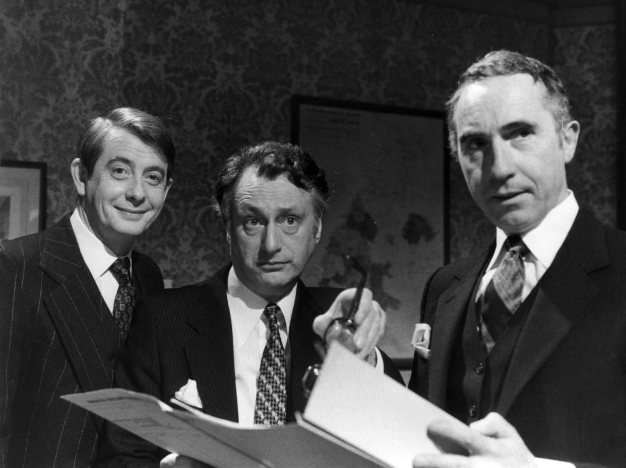 Derek Fowlds, Sir Nigel Hawthorne and Paul Eddington in Yes, Minister. (BBC/PA Wire)  