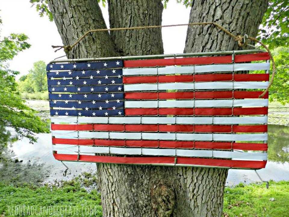 Upcycled Bedspring Flag