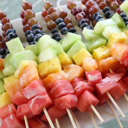 Rainbow Skewers with Sweet Yogurt Fruit Dip