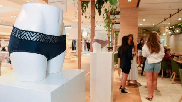 PHOTO: NY-Based period-proof underwear company Thinx debuts conceptual window featuring periods at Selfridges on July 4, 2019 in London. (Nicky J Sims/Getty Images, FILE)