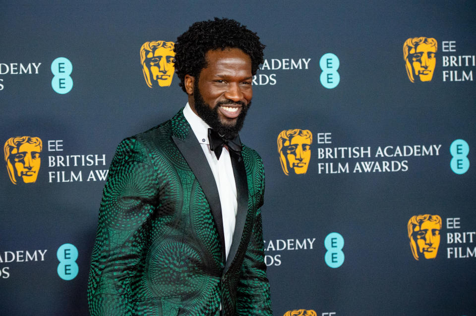 Sope Dirisu attends the EE British Academy Film Awards 2022 dinner at The Grosvenor House Hotel