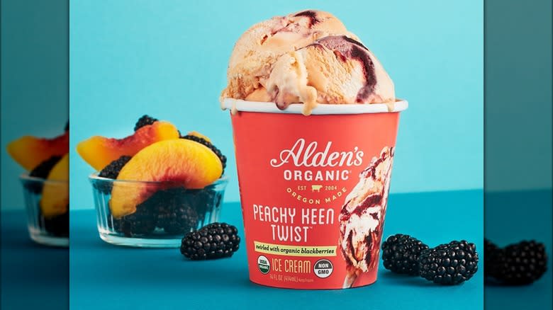 peachy keen Alden's ice cream