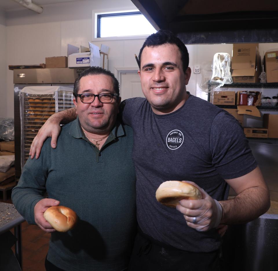 Eastdale Avenue Bagels owners, Georgios and Alex Maravegias on February 21, 2022.