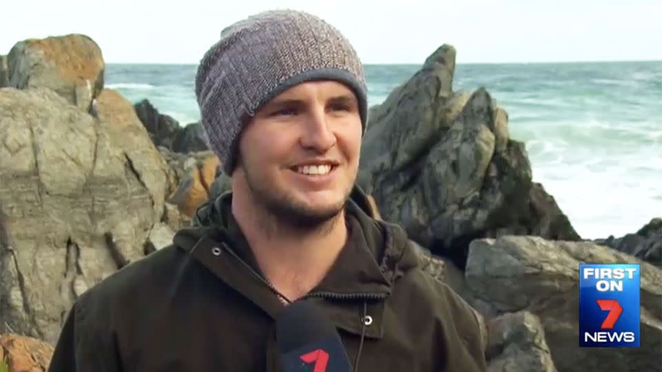 Samuel Armstrong told 7 News it isn't the first time debris has been washed up on the beach. Photo: 7 News