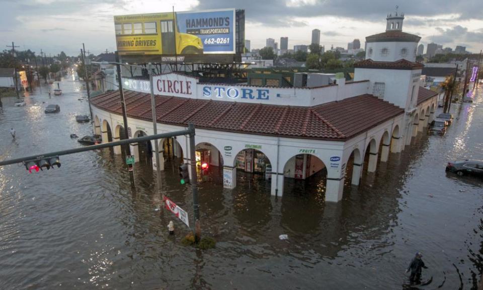 The Circle Food Store engulfed in floodwaters in New Orleans on Saturday.