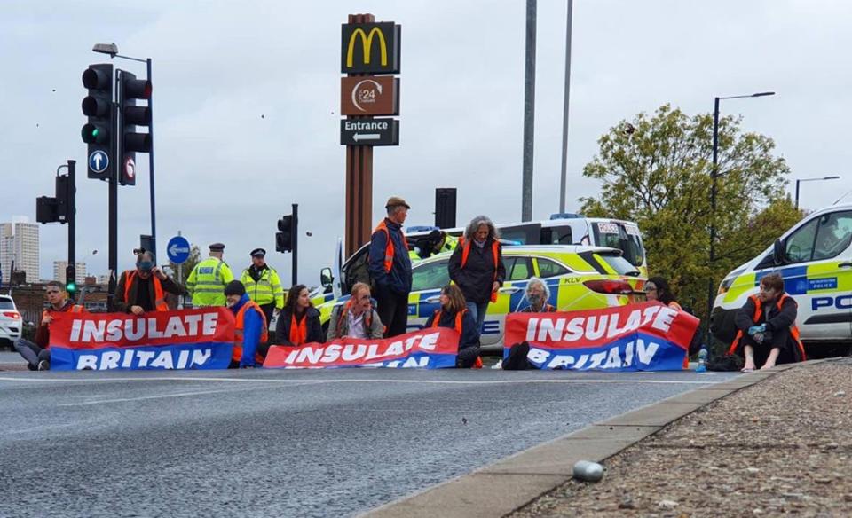 Protesters from Insulate Britain have been blocking roads, to the anger of some motorists (Insulate Britain/PA) (PA Media)