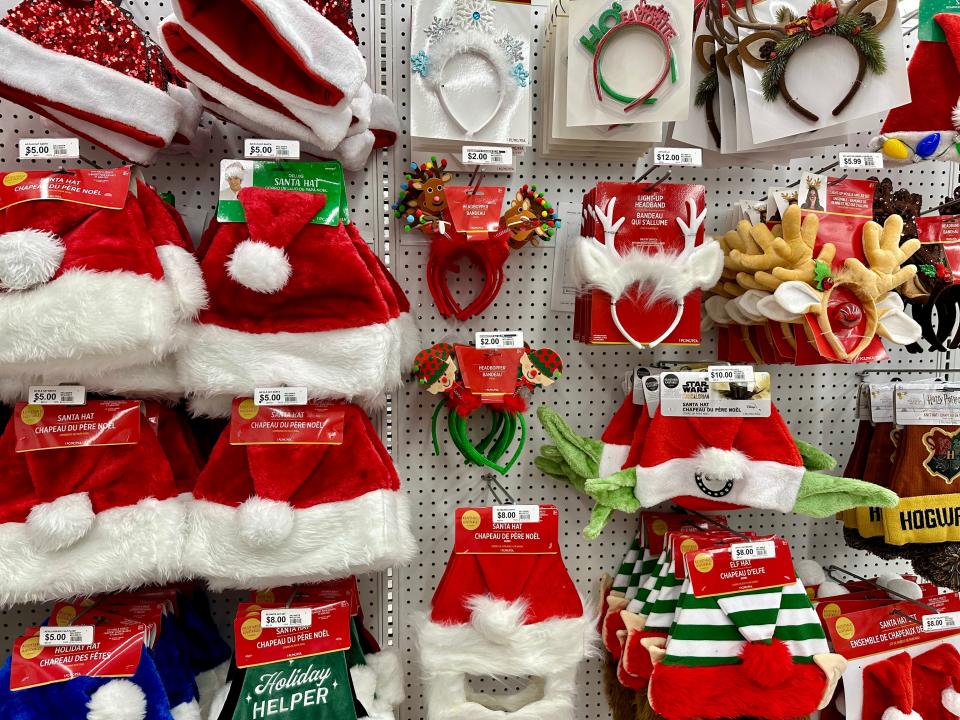 Christmas accessories at Party City.