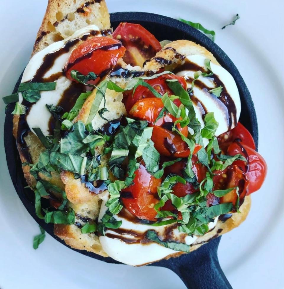 Caprese toast stack from Sun Harbor Seafood and Grill in Barnegat.