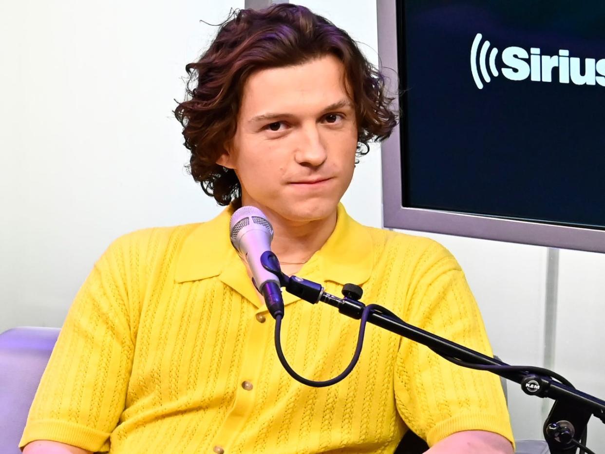 NEW YORK, NEW YORK - FEBRUARY 17: Actor Tom Holland visits the SiriusXM Studios on February 17, 2022 in New York City.