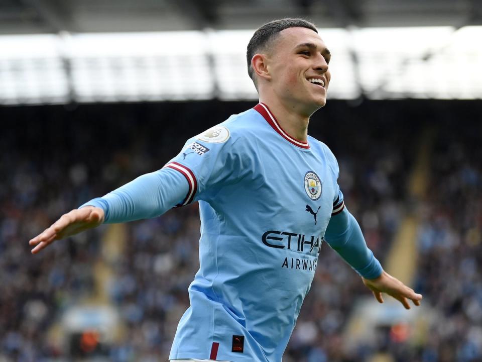 Manchester City winger Phil Foden scored his first club hat-trick in the Manchester derby (Getty Images)