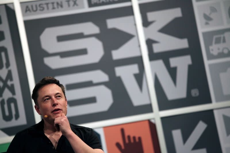 FILE PHOTO: Elon Musk, the chief executive of Tesla Motor, speaks at the South by Southwest Interactive festival in Austin