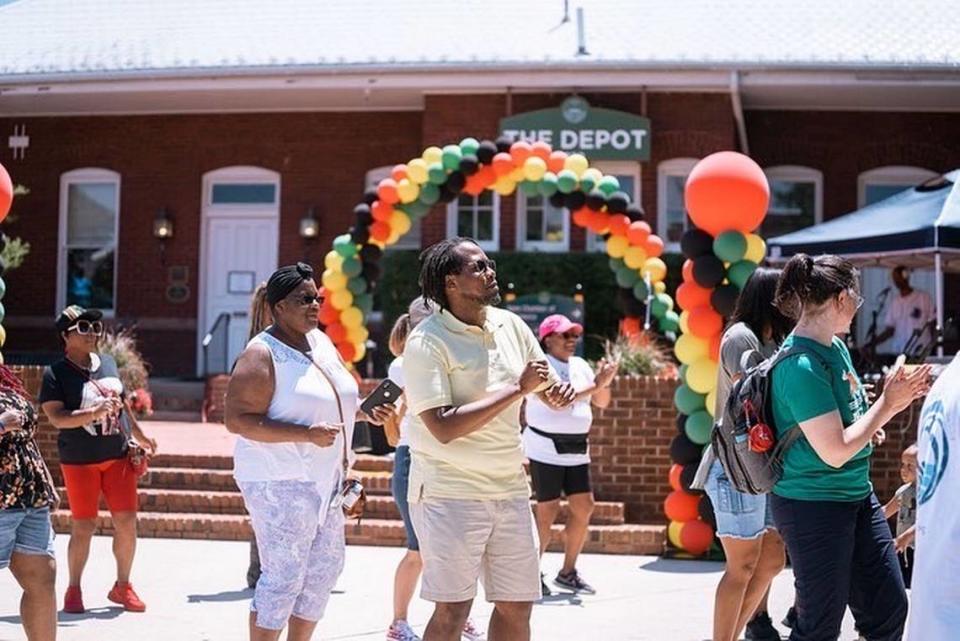 Apex’s Juneteenth Festival 2023 includes the raising of the Juneteenth flag. The banner is red, white, and blue with a star in the middle. It was created by activist Ben Haith, the founder of the National Juneteenth Celebration Foundation in 1997.