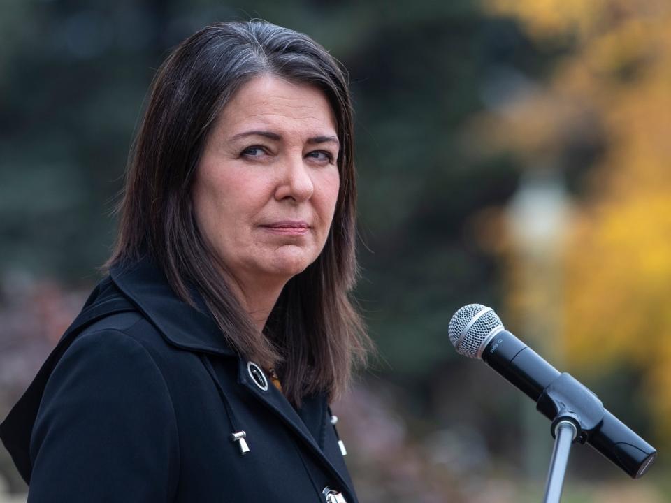 Premier Danielle Smith said Monday a school mask mandate is not being considered for Alberta schools. (Jason Franson/The Canadian Press - image credit)