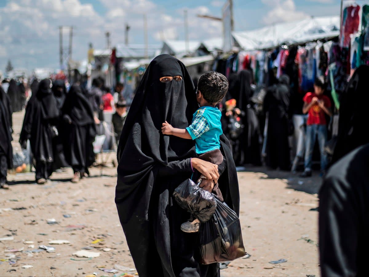 The al-Hol camp in Syria is one of the facilities holding thousands of people captured while fleeing Isis territories  (AFP via Getty Images)