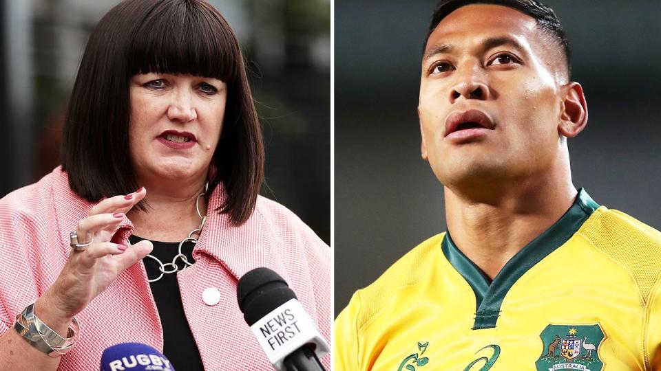 Pictured here, Raelene Castle and Israel Folau. 