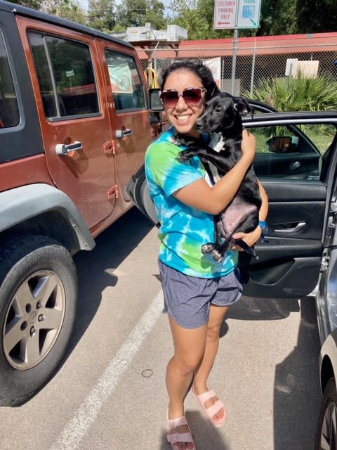 Ascencia Barajas is glad she adopted Kayak and hopes others will consider adopting pets from animal shelters.  (Courtesy Austin Pets Alive!)