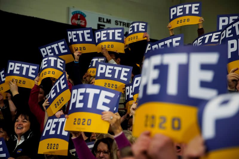 Pete Buttigieg, Democratic presidential candidate and former South Bend, Indiana mayor attends a campaign event in Nashua