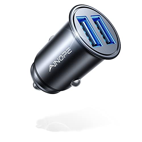 AINOPE 4.8A All-Metal Dual-Port Car Charger
