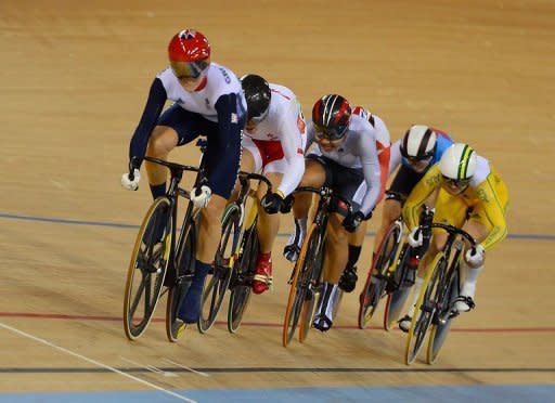 France, Canada, China, Britain, Australia and Hong Kong cyclists compete in the London 2012 Olympic Games women's Keirin final track cycling event at the Veldorome in the Olympic Park in East London. China's Guo Shuang and Sarah Lee Wai-Sze of Hong Kong led the Asian charge in the Olympic track cycling events Friday by taking silver and bronze respectively in the women's keirin