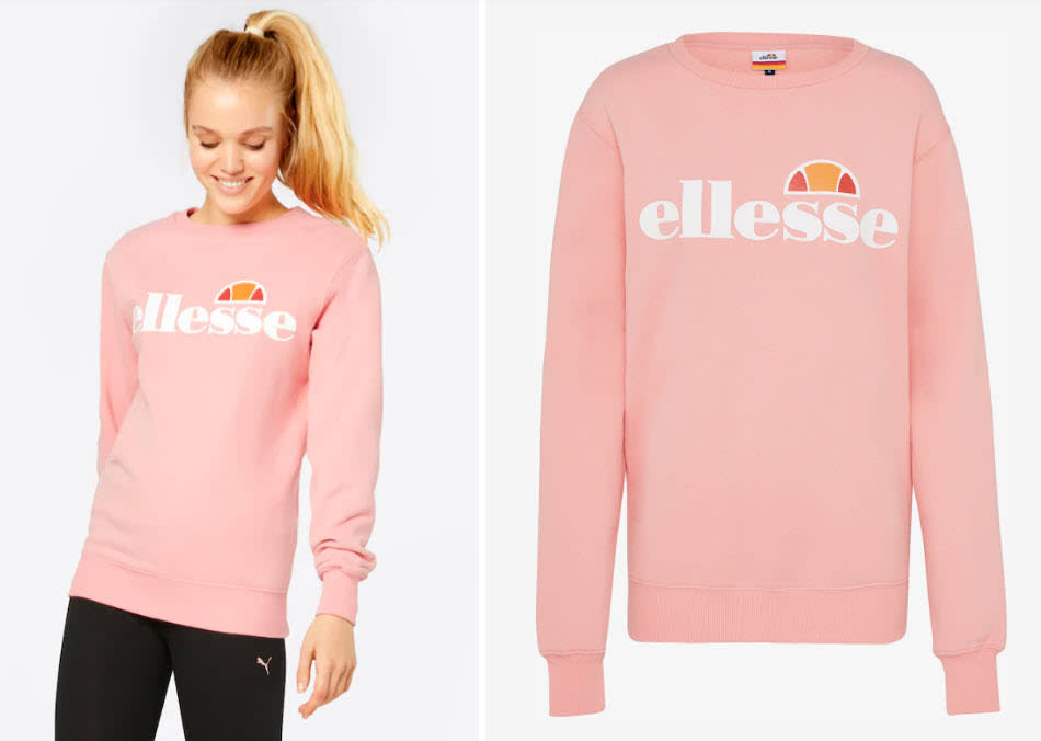 Unser Favorit der Kollektion, die bei AboutYou erhältlich ist: das rosafarbene Sweatshirt mit dem bekannten Logo. (Bild: AboutYou.de)