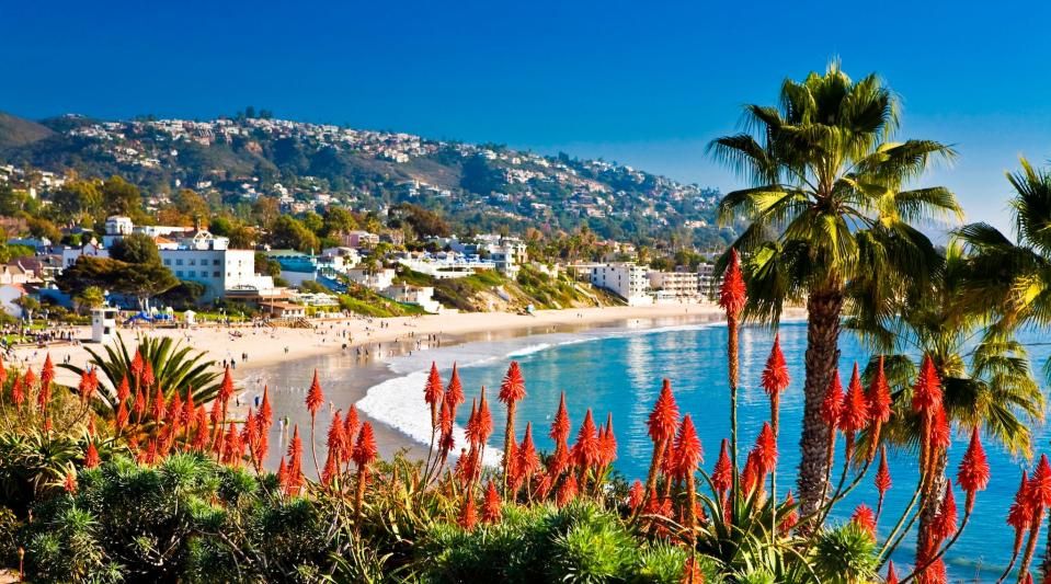 Main Beach in downtown Laguna Beach, California.