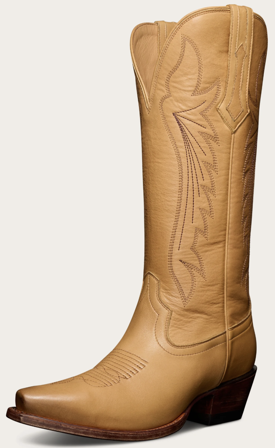 light brown leather tall boot