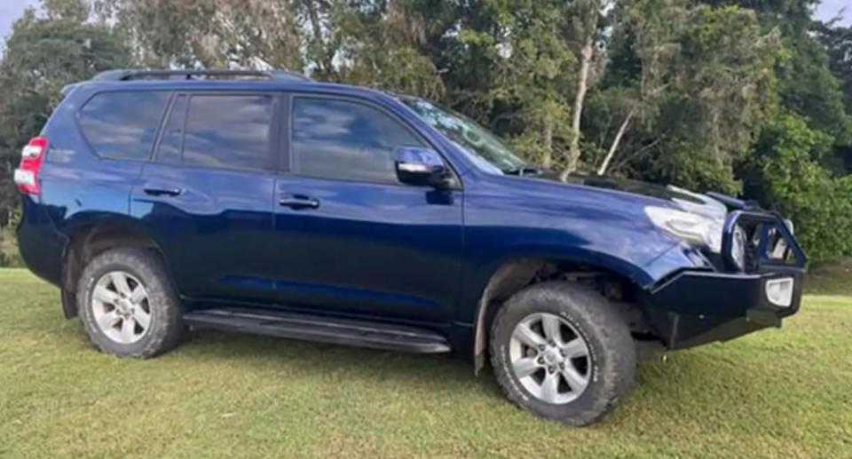 Police say the 2013 Toyota Prado had been stolen from Proserpine, in the Whitsundays region, on October 14, two days before she was last seen. Source: QLD Police