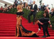 Singer Beyonce Knowles attends The Metropolitan Museum of Art Costume Institute gala benefit, "Punk: Chaos to Couture", on Monday, May 6, 2013 in New York. (Photo by Evan Agostini/Invision/AP)