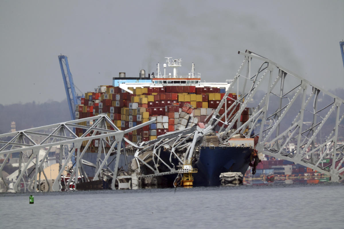 Baltimore bridge collapse: Six people missing after cargo ship hits bridge