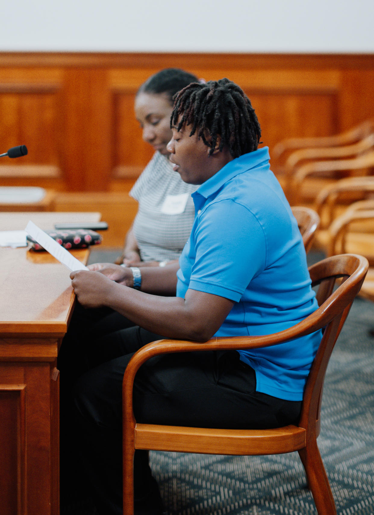 Raymond Miller, 19, told a legislative committee Tuesday that classes he took in a residential facility didn't count toward graduation. (Ali Lapetina for NBC News)