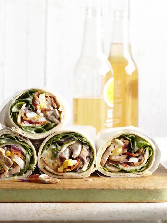 Bust loose from you turkey-sandwich rut right now with our creative wrap recipes! Here, you’ll find your next favorite beef, pork, or chicken wrap recipe, plus tuna and veggie wrap recipes, too. But before you unwrap your midday masterpiece, better copy this link: The colorful combo might create lunch envy among your coworkers, so be prepared to share these clever lunch wrap ideas with everyone.