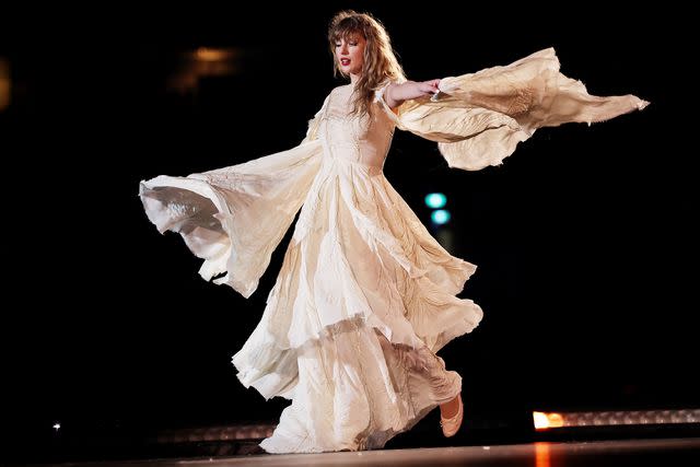 <p>Don Arnold/TAS24/Getty</p> Taylor Swift performs in Sydney