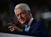 Former President Bill Clinton speaking at the Democratic National Convention on July 26, 2016 in Philadelphia