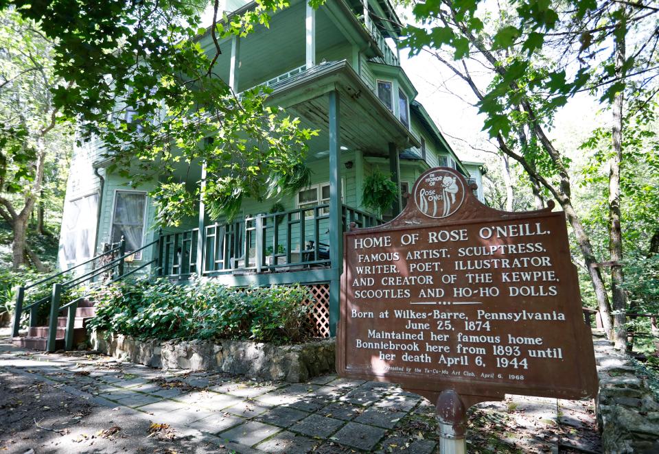 The reconstructed home of artist Rose O'Neill at the Bonniebrook homestead on Wednesday, Sept. 6, 2023. The original home burnt down in 1947 after O'Neill's death in 1944.