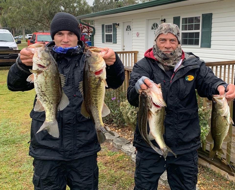 Riley Miller, left, and Rick Miller had 23.83 pounds to win the Bass N Boats season ending classic Nov. 19-20 on Lake Panasoffkee.