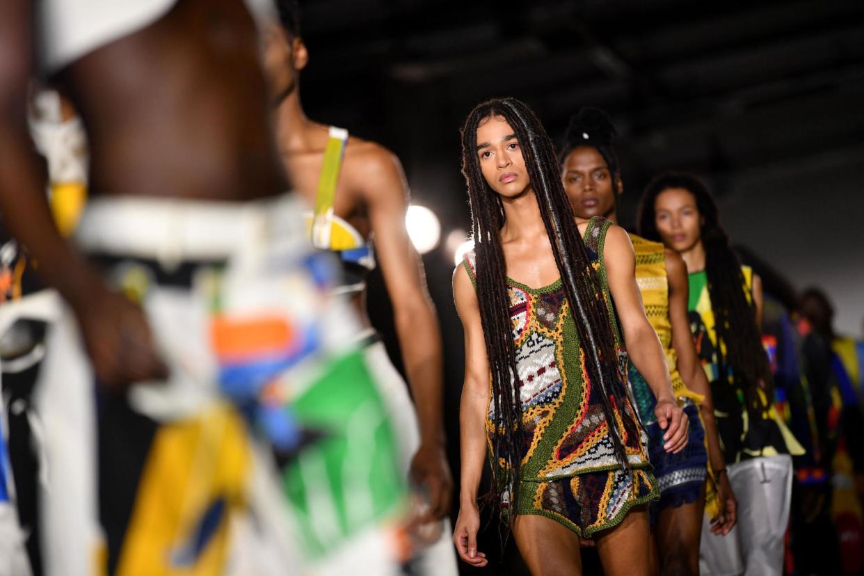 Bethany Williams' show on the first day of the Autumn/Winter 2020 London Fashion Week Men's: Getty Images