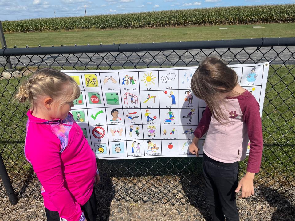 Heritage Elementary staff have designed two core boards for the school’s playground which manually mimic the TouchChat home screen, allowing the students to communicate easier with friends and peers.