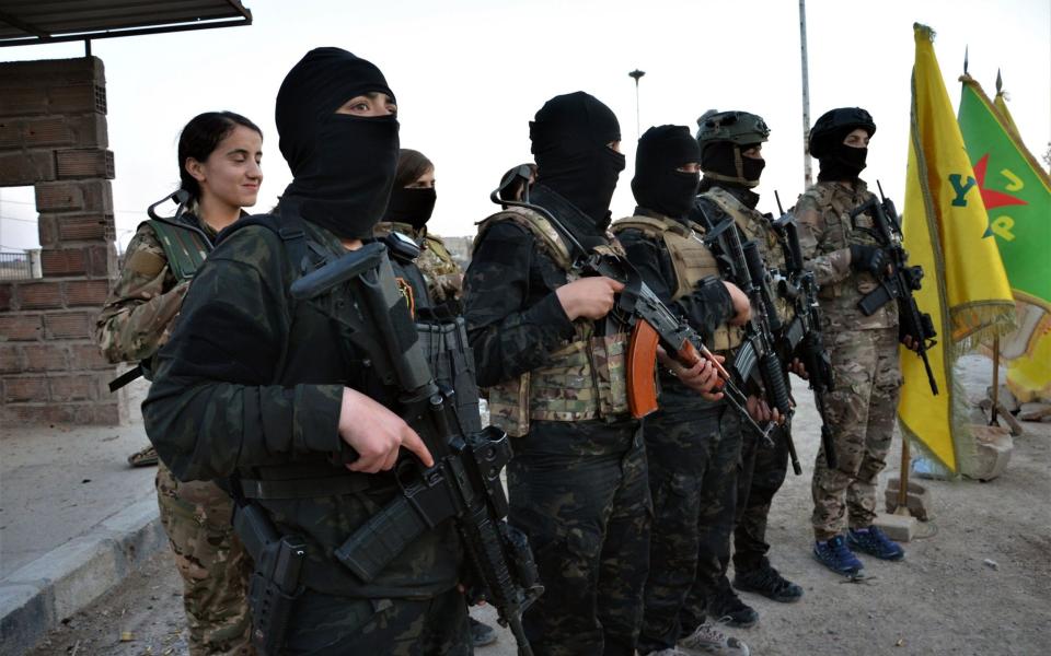 Syrian Kurdish female Syria Democratic Forces (SDF) fighters near Ghwayran prison following the recapture, in Hassakeh, northeastern Syria - Ahmed Mardnli/EPA-EFE/Shutterstock