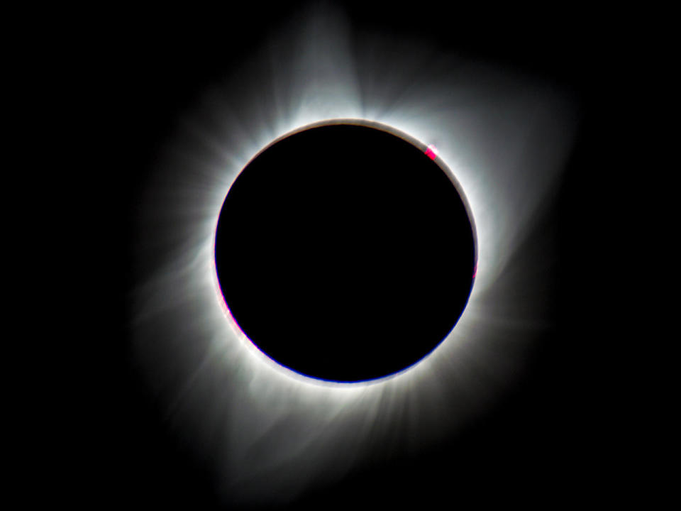 The total solar eclipse of 2017, as viewed at Grand Tetons National Park in Wyoming.  / Credit: VW Pics/Universal Images Group via Getty Images