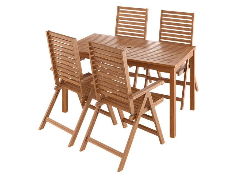 Set de table de jardin + 4 fauteuils pliants