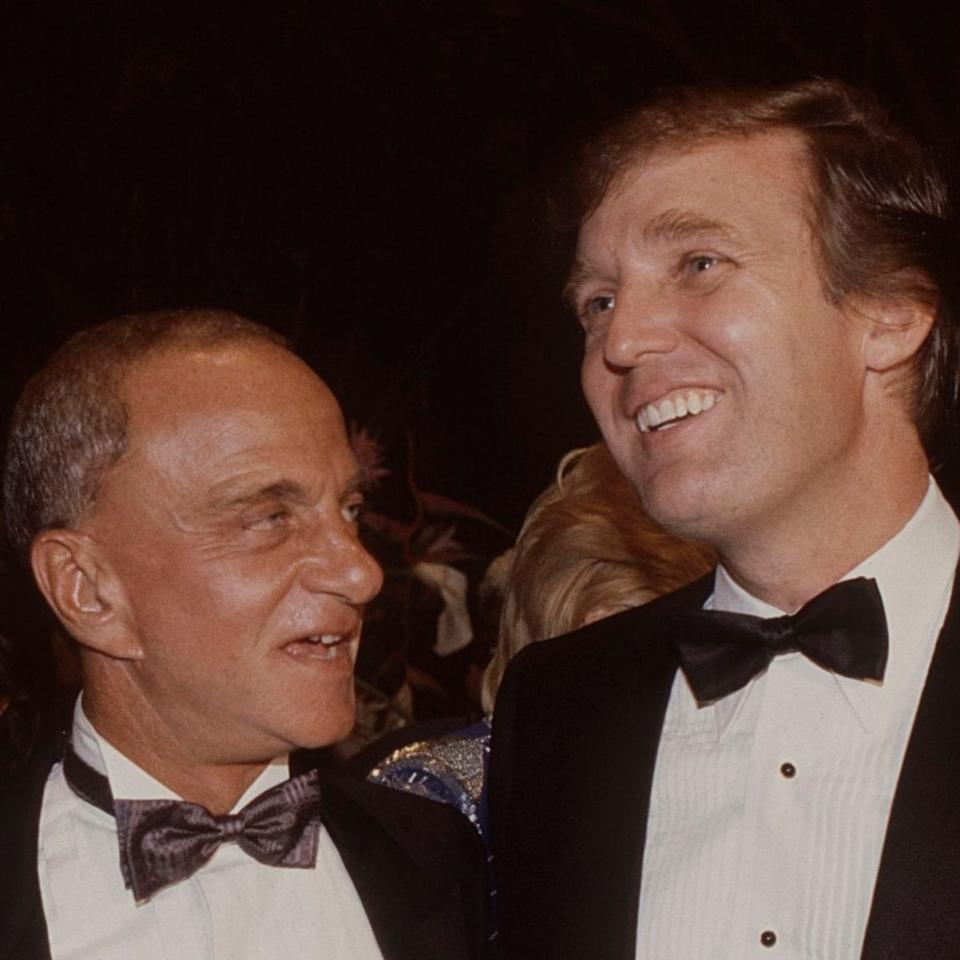 Roy Cohn and Donald Trump at the Trump Tower opening in October 1983, in New York
