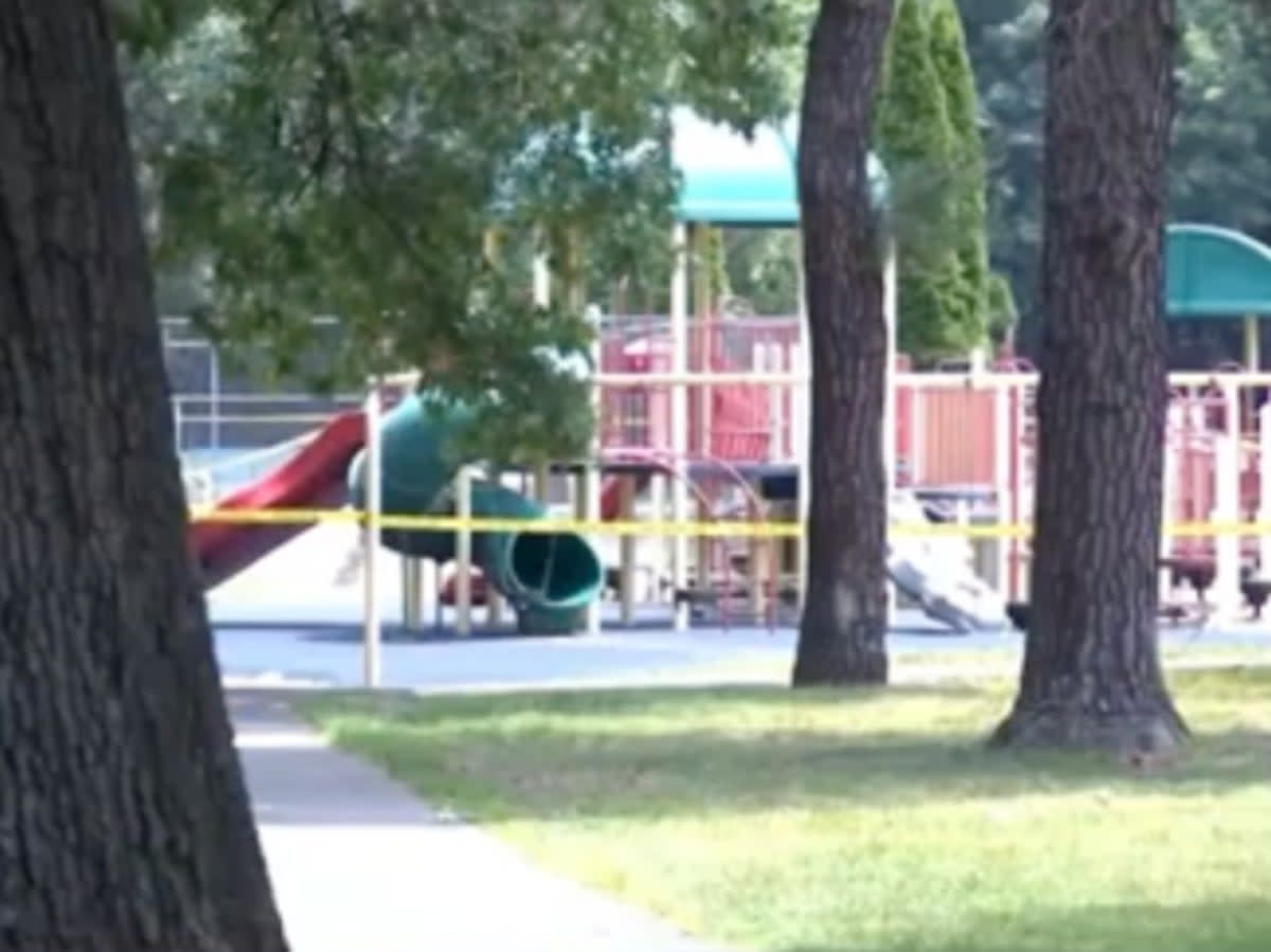 Children suffered burns after acid was poured on a playground slide in Longmeadow, Massachusetts (WCVB)