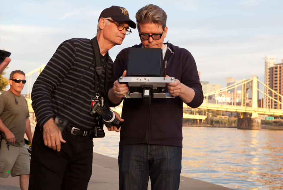 Caleb Deschanel and Christopher McQuarrie on the set of Paramount Pictures' "Jack Reacher" - 2012