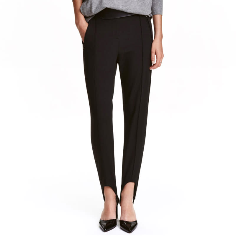 <p><a rel="nofollow noopener" href="http://rstyle.me/n/ccwkivjduw" target="_blank" data-ylk="slk:H&M Stirrup Pants;elm:context_link;itc:0;sec:content-canvas" class="link ">H&M Stirrup Pants</a>, $25.</p> <p>"I'm really loving the stirrup legging trend! My pick would be this pair from H&M. I love how they add a bit of interest to any look. Pair it with a big cozy knit sweater and you're good to go."</p> <p><em>—Leah Benzie, Social Media Editor</em></p>