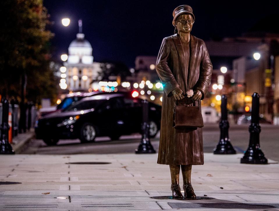 The Rosa Parks statue in downtown Montgomery.