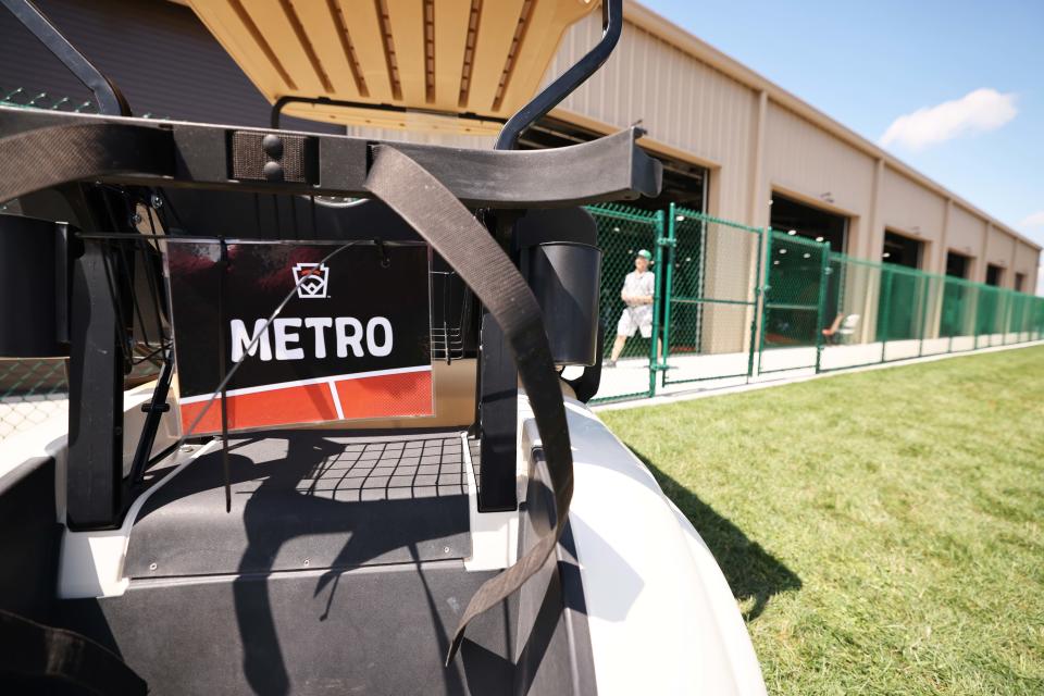 Metro Region Champion Smithfield golf cart outside the batting cages in Williamsport, PA on Thursday, August 17, 2023.    