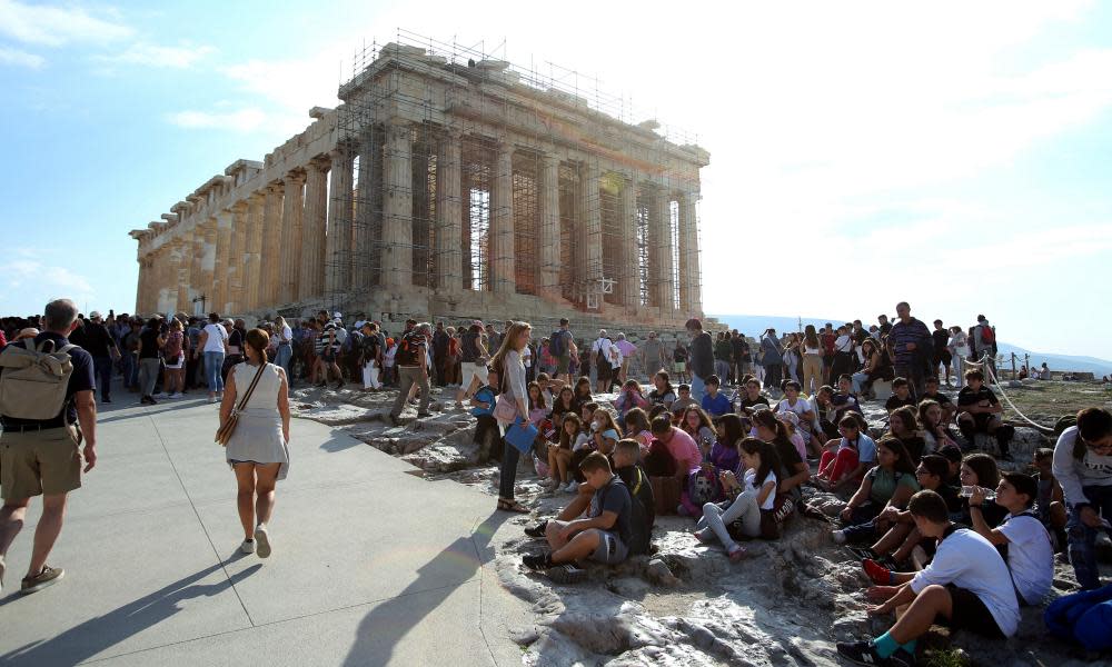 <span>Photograph: Alexandros Beltes/EPA</span>