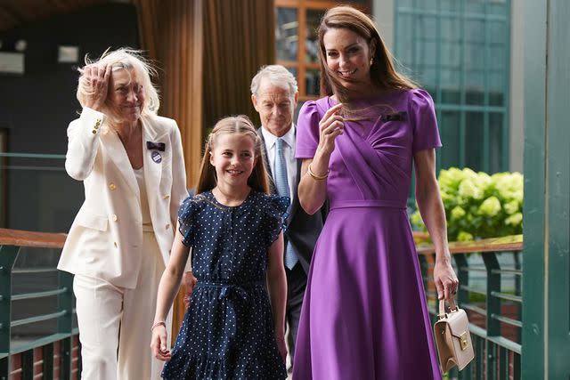 <p>Aaron Chown - WPA Pool/Getty</p> Catherine, Princess of Wales (R) and Princess Charlotte at the Wimbledon Tennis Championships on July 14, 2024 in London, England.